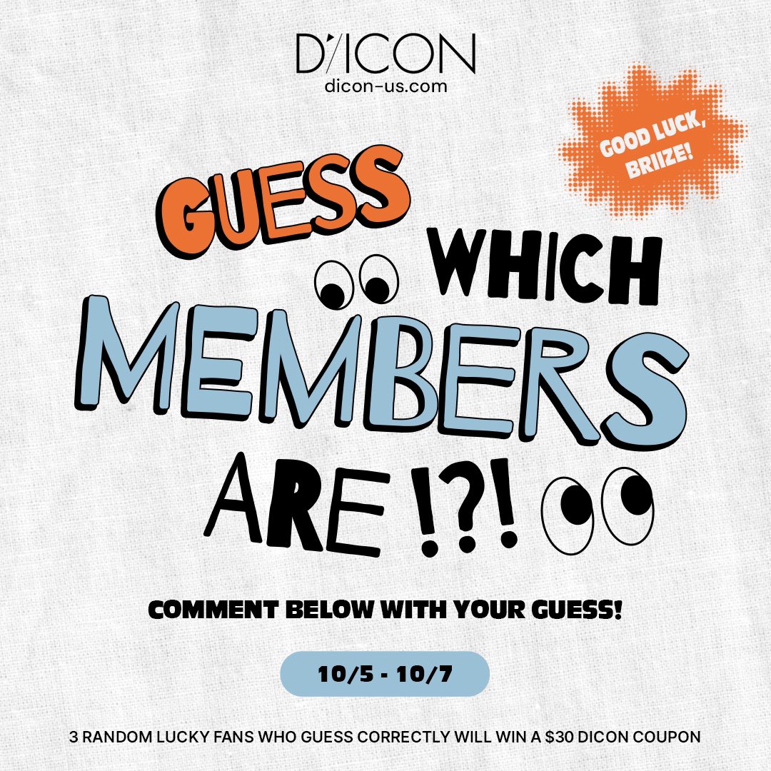 DICON_US's tweet photo. 🔍👀 BRIIZE, it’s time for a challenge!

💖 The new DICON issue featuring RIIZE is on the way, and we’ve got a fun game to get you ready! ✨

Can you guess which members are in each pic? 👀 Reply with your guesses below!

🎁 3 lucky fans who guess correctly will be randomly selected to win a 💵 DICON $30 coupon! 😋

📅 Event period: 10/5-10/7 
📢 Winner announcement: 10/8

Good luck, BRIIZE! 💙✨

#RIIZE #BRIIZE #DICON_US