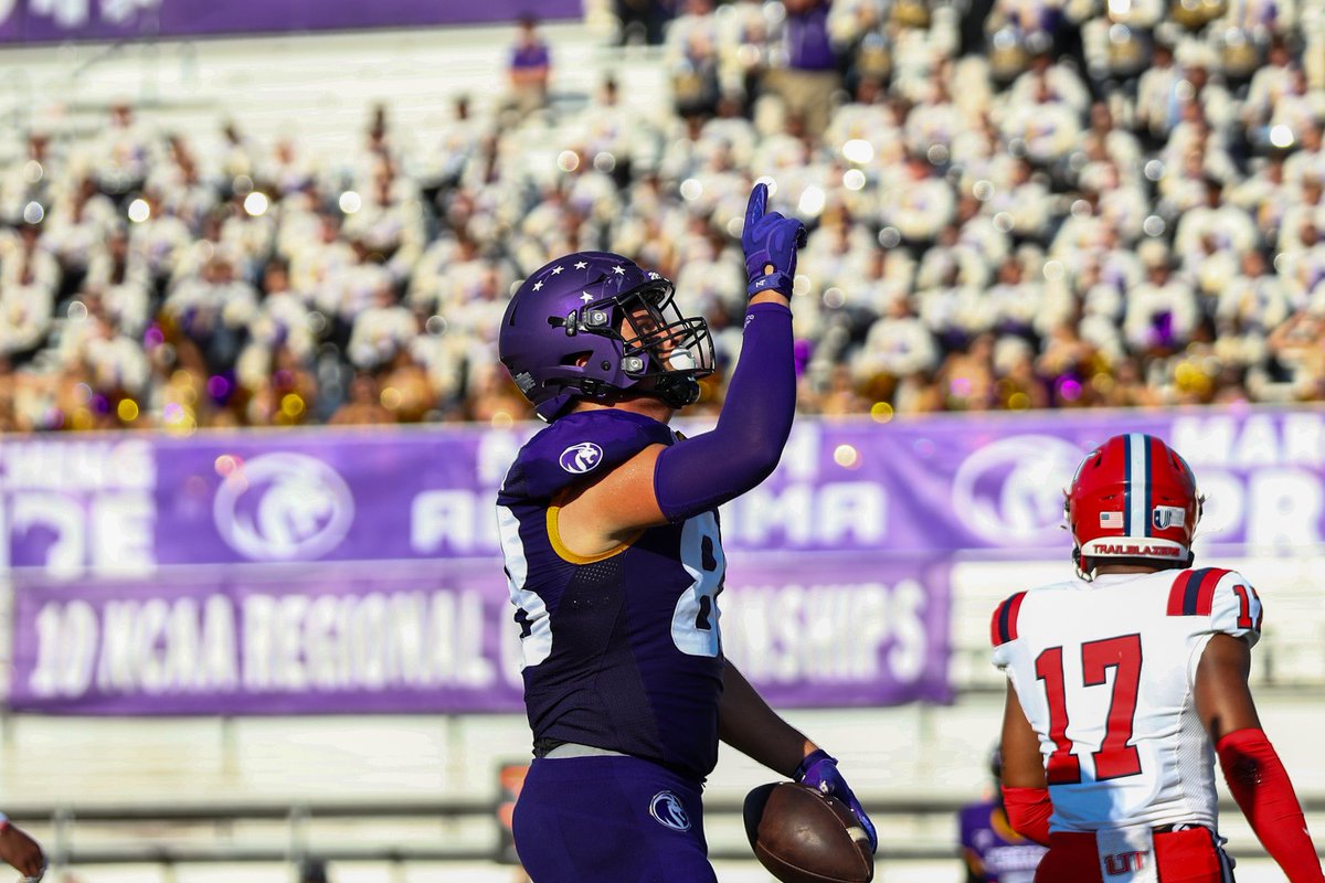 UNAFootball's tweet photo. #️⃣8️⃣8️⃣ has a new home 

UNA 25 - UTU 0

#RoarLions🦁 https://t.co/VVRxzGoRFV