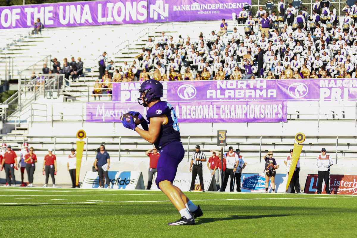 UNAFootball's tweet photo. #️⃣8️⃣8️⃣ has a new home 

UNA 25 - UTU 0

#RoarLions🦁 https://t.co/VVRxzGoRFV