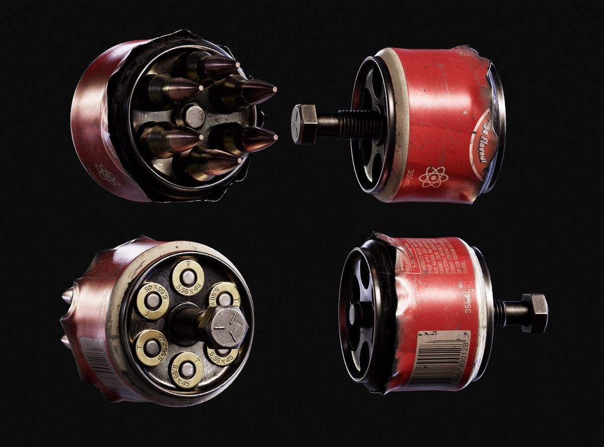 closer look at the soda can speed loader for <a href="/playrust/">Rust</a> 
Rendered in <a href="/marmosetco/">Marmoset</a> toolbag 5