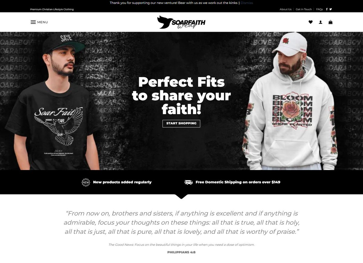 Alright, It's TIME fam! Calling all Christians out here who want to promote our <a href="/soarfaithwear/">SoarFaith</a> brand and earn some $$ on the side, feel free to join our brand new SFW affiliate program today! 

soarfaithwear.com/affiliate-regi…

Be Blessed, Be a Blessing! #SoarAbove