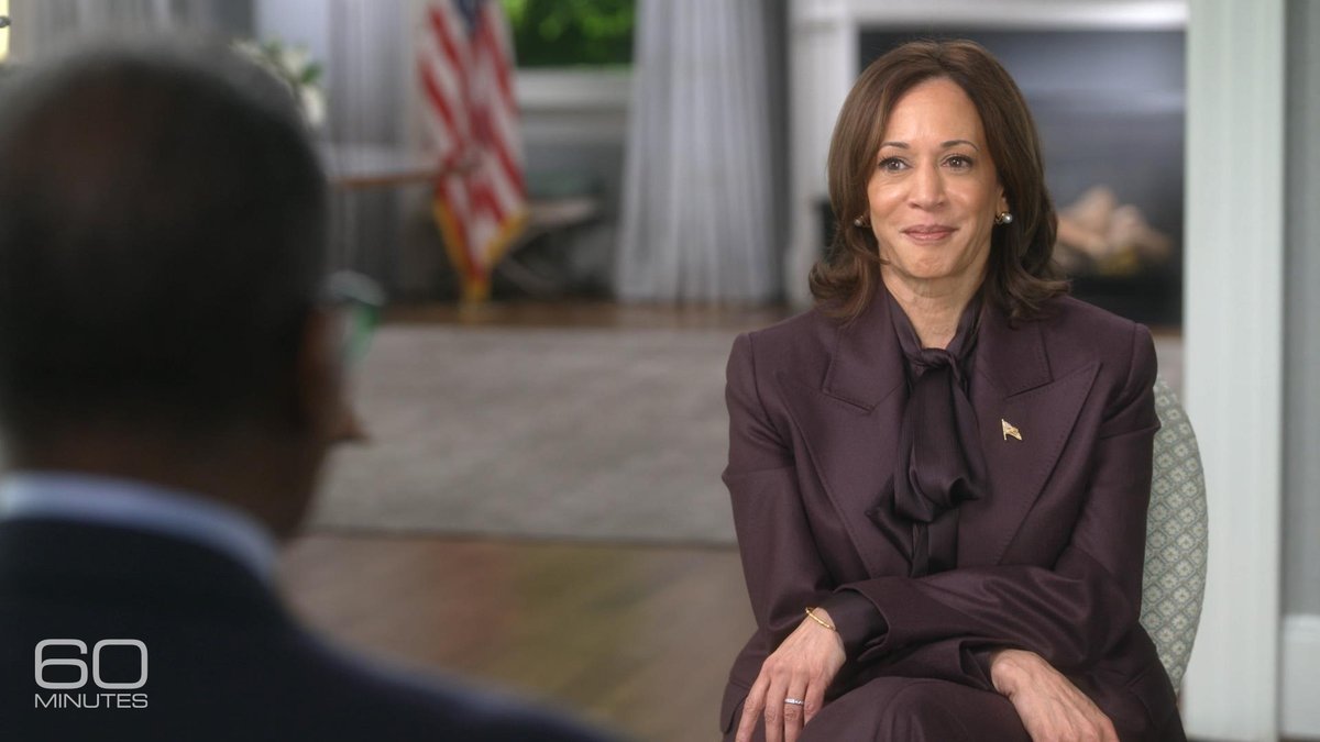 60Minutes's tweet image. Monday, on a special election edition of 60 Minutes: Bill Whitaker sits down with Vice President Kamala Harris and Governor Tim Walz as the race for the White House enters its final month.

The Republican ticket declined 60 Minutes' interview request, after initially accepting.