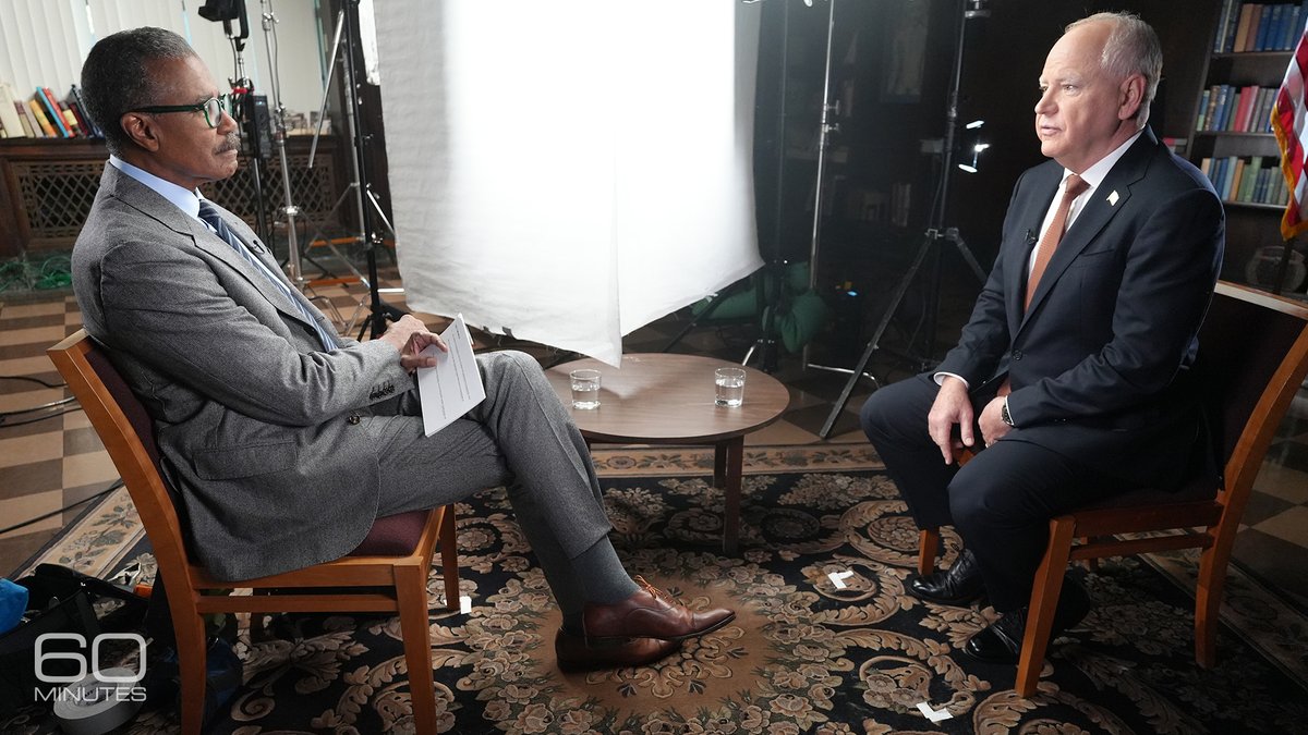 60Minutes's tweet image. Monday, on a special election edition of 60 Minutes: Bill Whitaker sits down with Vice President Kamala Harris and Governor Tim Walz as the race for the White House enters its final month.

The Republican ticket declined 60 Minutes' interview request, after initially accepting.