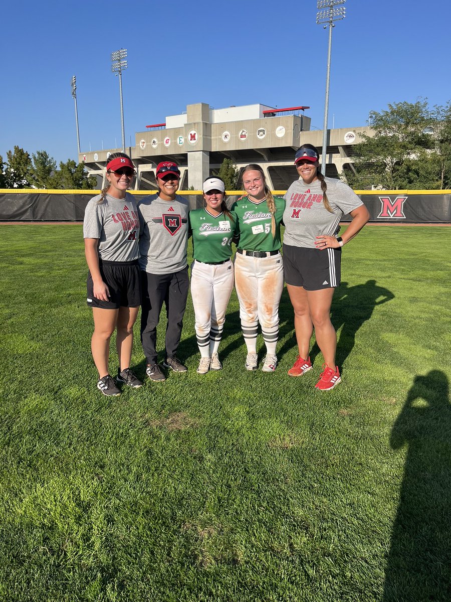 Emmy Miller 2026 (@emmymiller2026) on Twitter photo A great day on campus at <a href="/MiamiOH_SB/">Miami Softball</a>! Thank you <a href="/mandygardner24/">Mandy Gardner-Colegate</a> for a great pitching camp. Also thank you <a href="/Coach_Doria/">Emerald</a> for working with me during the prospect camp! Big thank you to <a href="/CooperAlivia/">Alivia Cooper</a> for catching me! Can’t wait to be back the campus was beautiful!
#FusionFamily A great day on campus at <a href="/MiamiOH_SB/">Miami Softball</a>! Thank you <a href="/mandygardner24/">Mandy Gardner-Colegate</a> for a great pitching camp. Also thank you <a href="/Coach_Doria/">Emerald</a> for working with me during the prospect camp! Big thank you to <a href="/CooperAlivia/">Alivia Cooper</a> for catching me! Can’t wait to be back the campus was beautiful!
#FusionFamily