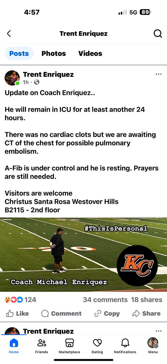 Update on Coach Enriquez