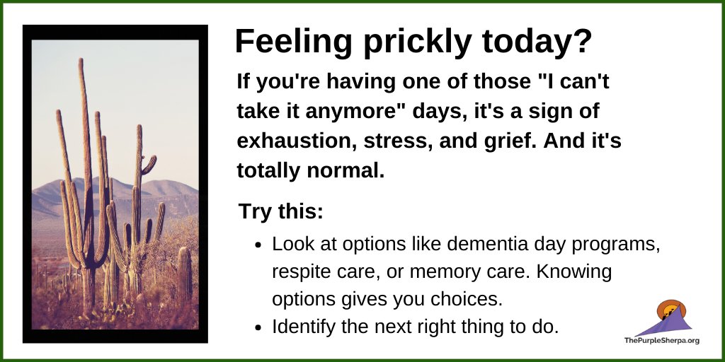 Caring for someone with dementia can be extremely taxing and it's more than ok to work in breaks for yourself.  Sometimes reaching out for help from others is exactly the next right step (for both of you).