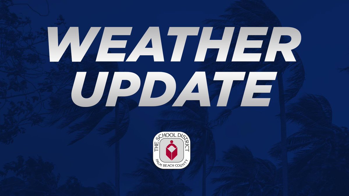 The School District of Palm Beach County is closely monitoring Tropical Storm Milton for potential impacts to our county. We will continue to monitor the storm and post any updates to our website and social media. We encourage our community to always be storm-ready by visiting