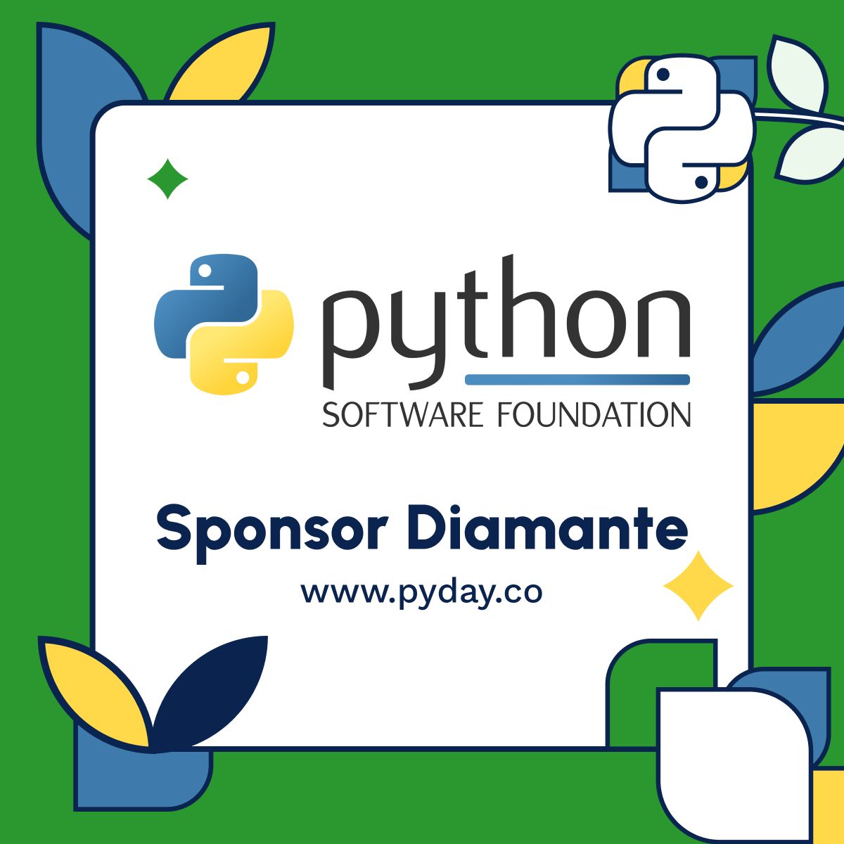 pythoncali's tweet image. 🎉 ¡Estamos muy felices de anunciarles que la Python Software Foundation será nuestro Sponsor Diamante en el #PyDayCali2024! 😍🐍 Estamos emocionados de tener este apoyo en este evento tan especial que se realiza en el marco de la #COP16 en Cali. Registro: buff.ly/4efwd0d