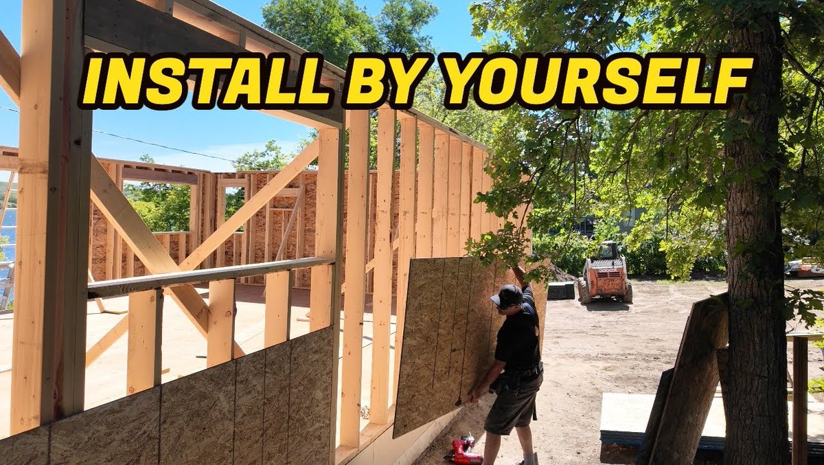 damanze's tweet photo. How To Install OSB Sheathing on Standing Walls (Cabin Project) https://t.co/tMz0PEdPR9 https://t.co/3s8UnnaVhv
