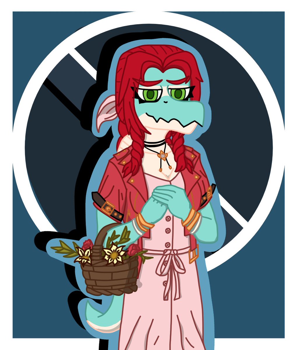 Patches_art's tweet image. @GaraVakarian wanted me to draw their OC Juliet dressed as Aerith from Final Fantasy so I did. 
May not seem "spooky", but to me it still counts as a Spooktober costume! I'm satisfied with the final results.
Now let's hope nobody does a Plunging attack on her.
haha...
#Snootgame