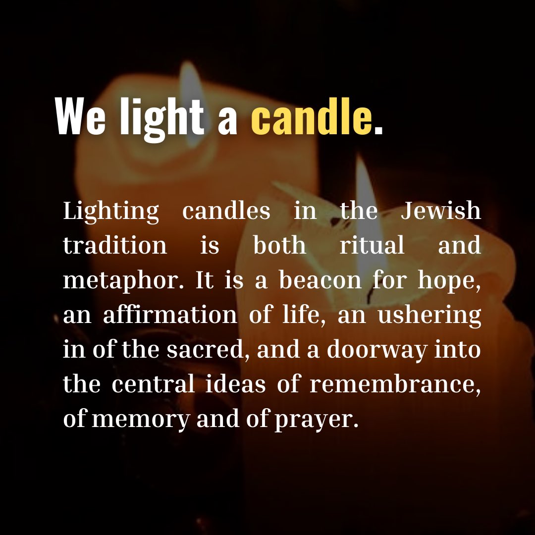 WeRememberThem7's tweet photo. Lighting candles in the Jewish tradition is both ritual and metaphor. It is a beacon for hope, an affirmation of life, an ushering in of the sacred, and a doorway into the central ideas of remembrance, of memory and of prayer.

#October7 #WeRememberThem #RememberTenSeven #israel https://t.co/UQZVxQYuhX