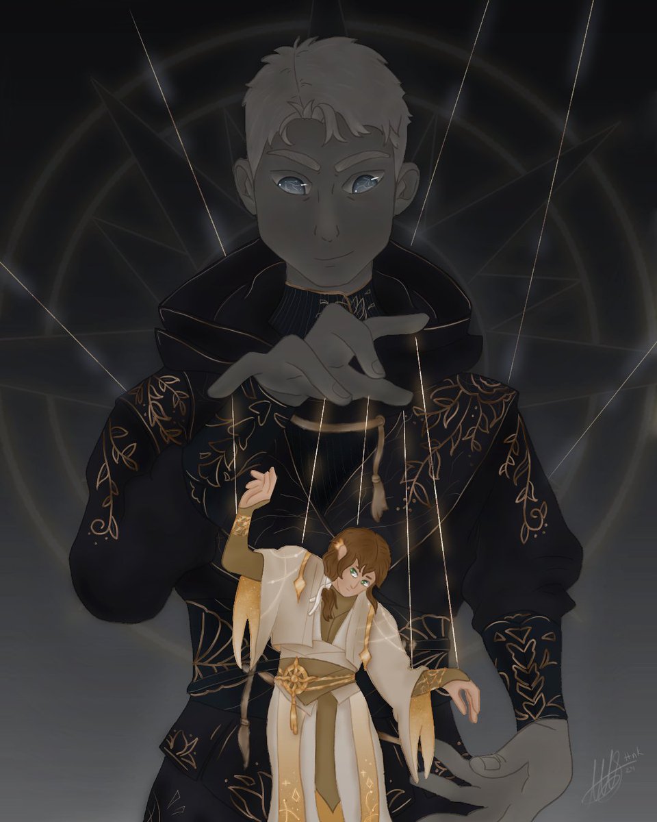 Hinnaki's tweet photo. ✨Puppeteer's puppet✨
"El eco del destino" #TimeKeeper de @iriayselene.
A unos pocos días de que cumpla seis meses de publicación y yo sigo obsessed con estos dos. Gracias por esta historia tan guay.
#Seliriarte #elecodeldestino https://t.co/B1o1ejhcqf