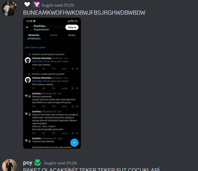 DarkSec_TR's tweet photo. Hmm :) 
hassasicerik AysenurHalil vahşet semihcelik Discord https://t.co/bDsi5CQQDV