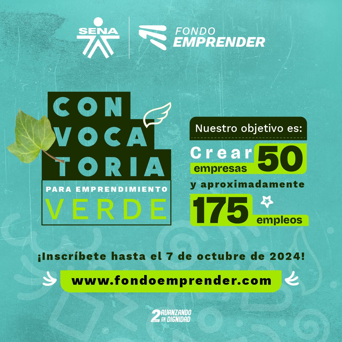 SENAComunica's tweet photo. #ACorrer 🏃🏼♂️
Hasta el 7️⃣ de octubre de 2024 puedes ser parte de la convocatoria de #EmprendimientoVerde enfocada en apoyar negocios que generen impactos ambientales positivos.
Toda la info en https://t.co/8al3lM1wu3
#EmpredimientosVerdes
#AvanzandoEnDignidad https://t.co/GXgiAn7uTN