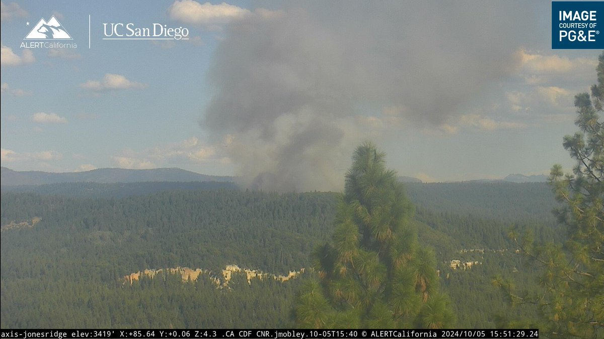 CAWildfiretrack's tweet photo. Fire is 8-9 acres with a moderate to dangerous rate of spread in timber. The fire has crested the ridge and started backing down towards Bear River. No structures threatened yet. #DutchFire https://t.co/fHxy0bvN0H