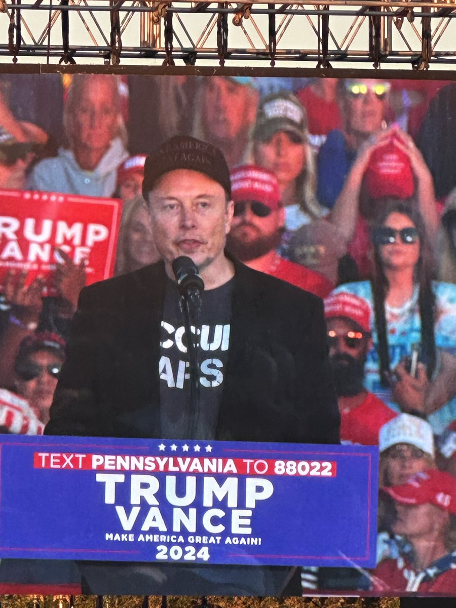AdrianDittmann's tweet image. Elon Musk takes the stage at Trump rally in Butler, Pennsylvania