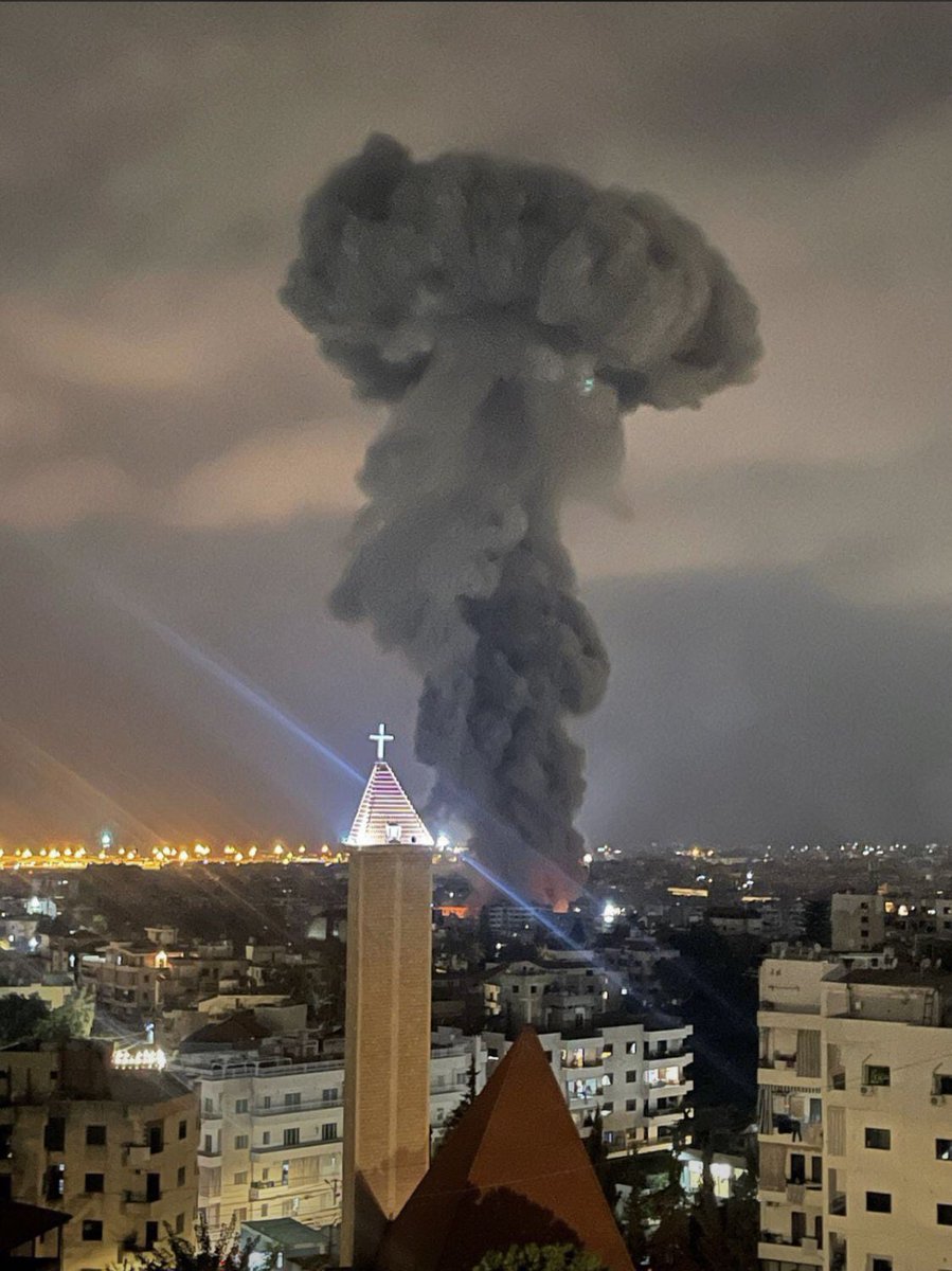 Beirut, one of the oldest continuously inhabited cities in the world, is under massive attack tonight, because its people refuse to submit to US-Israeli terrorism.