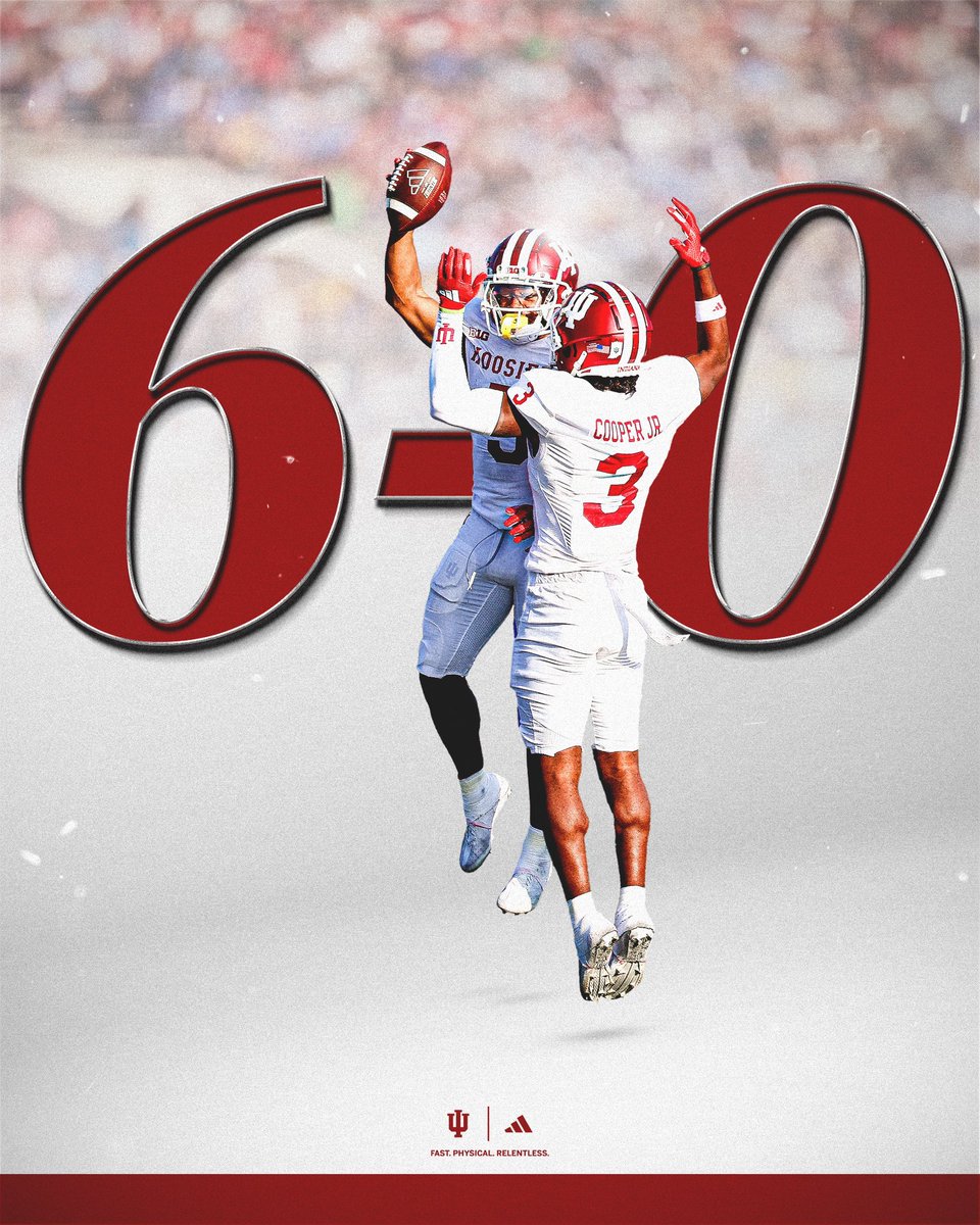 IndianaFootball's tweet image. Six weeks, six wins.