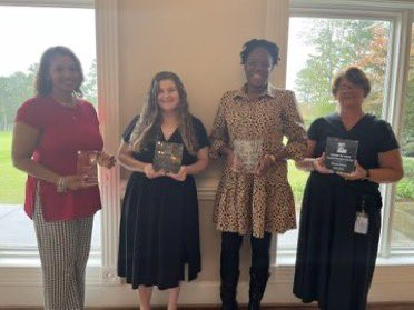 TracyBeverly7's tweet photo. So honored to be recognized with these amazing educators. #LCS  Sheriann Jennings (Teacher of the Year), Ashley Miller (Beginning Teacher), Karen Brown (Classified Employee), Tracy Beverly (CTE Teacher of the Year). #ThriveInTheHive @NCCUSOE , @NCCU_MSA , @DMcLaughlin400, @NCCU https://t.co/uVf5oeEtIy
