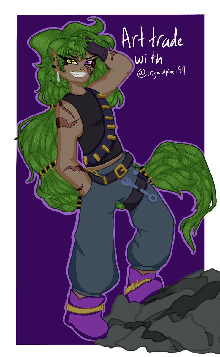 JaydenScribbles's tweet image. Art trade with @logicalpine199 
So much fun!! Thanks for the trade friend :)