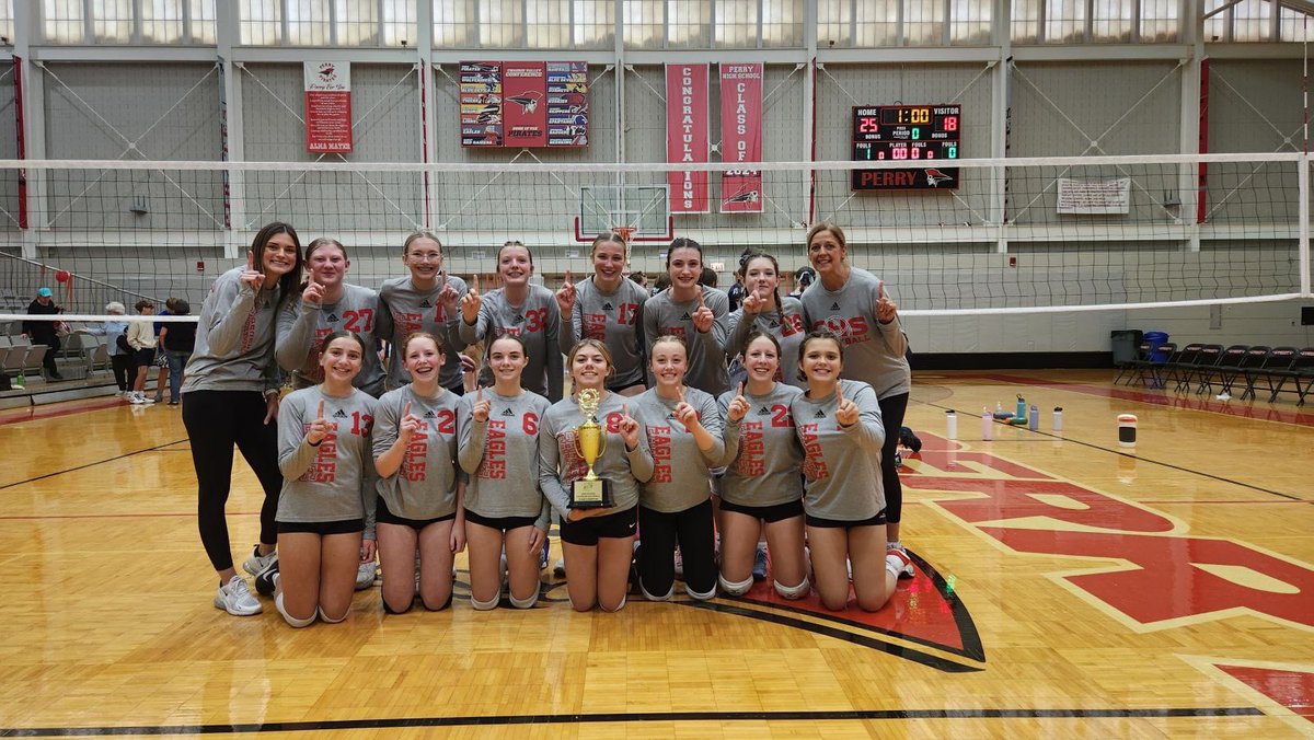 Congratulations to the Geneva MS 8th grade volleyball team: CVC Lake Division Champions!