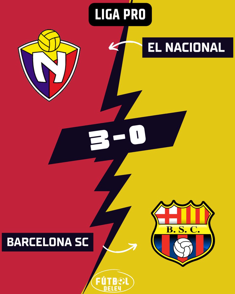 Lizzyau1's tweet photo. ⚽️ | El Nacional goleó 3-0 al Barcelona SC en el Estadio Olímpico Atahualpa.  El “conjunto amarillo” no levanta cabeza y continúa con su mala racha de resultados. 😯 
#fútbol #elnacional #barcelonasc #tendencia #viral https://t.co/3L5olSqJ8x