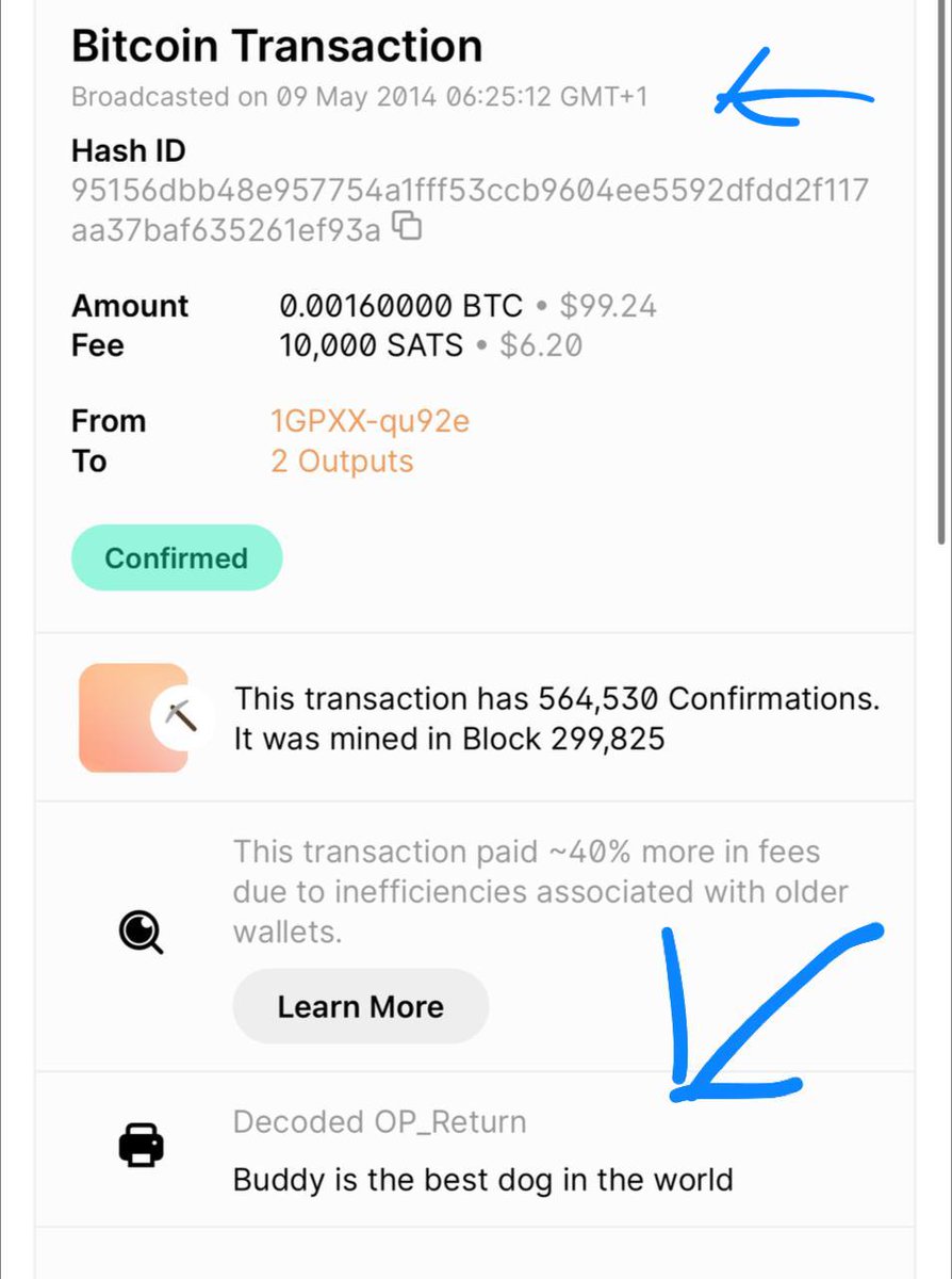 hey doge... im the first dog on the blockchain ;) $BUDDY blockchain.com/explorer/trans…