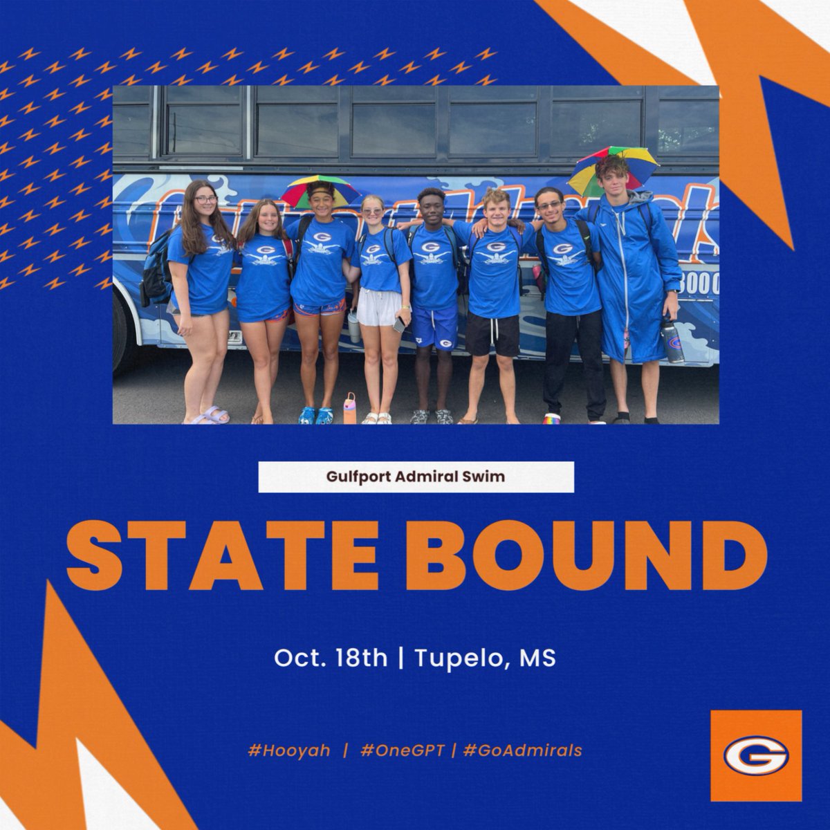 We are so proud of these Admirals who qualified for the State Championships!

Boys 200 IM Relay
Boys 400 Freestyle Relay
Girls 200 Freestyle Relay 
Cecilia S - 200 IM, 100 Free
David D - 50 Free, 100 Free
Jonathan P - 100 Fly
Finley S - 100 Fly, 100 Backstroke

#Hooyah #OneGPT