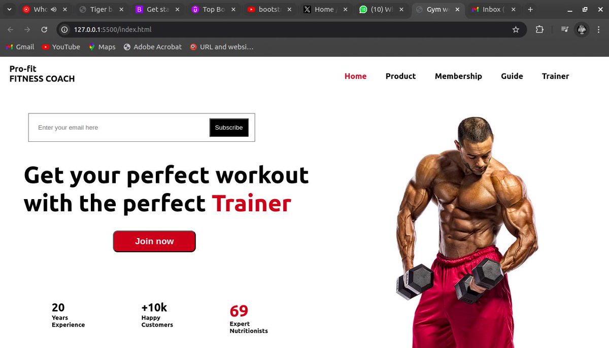 Majormaxx_'s tweet image. Back to my challenge! its Day 5 of #100DaysOfCode . I made a landing page of a gym using just html and css. I used a hover effect on the nav bar and transition effects on the staats category on the page. #BuildingInPublic #blockfuse