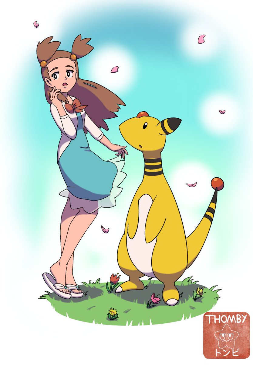 itsthomby's tweet photo. Jasmine and her #ampharos #pokemon https://t.co/Ap2GVFulvu