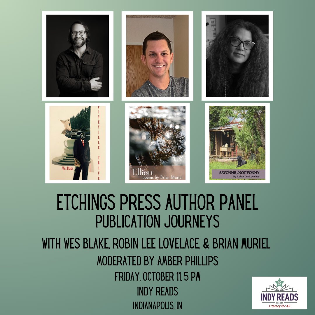 wesblake_'s tweet photo. If you’re near Indianapolis, join us on Friday, Oct 11! @indyreads @uindy 
#BookTour #PinevilleTrace #indieauthor #smallpress https://t.co/h72BdkX7L7