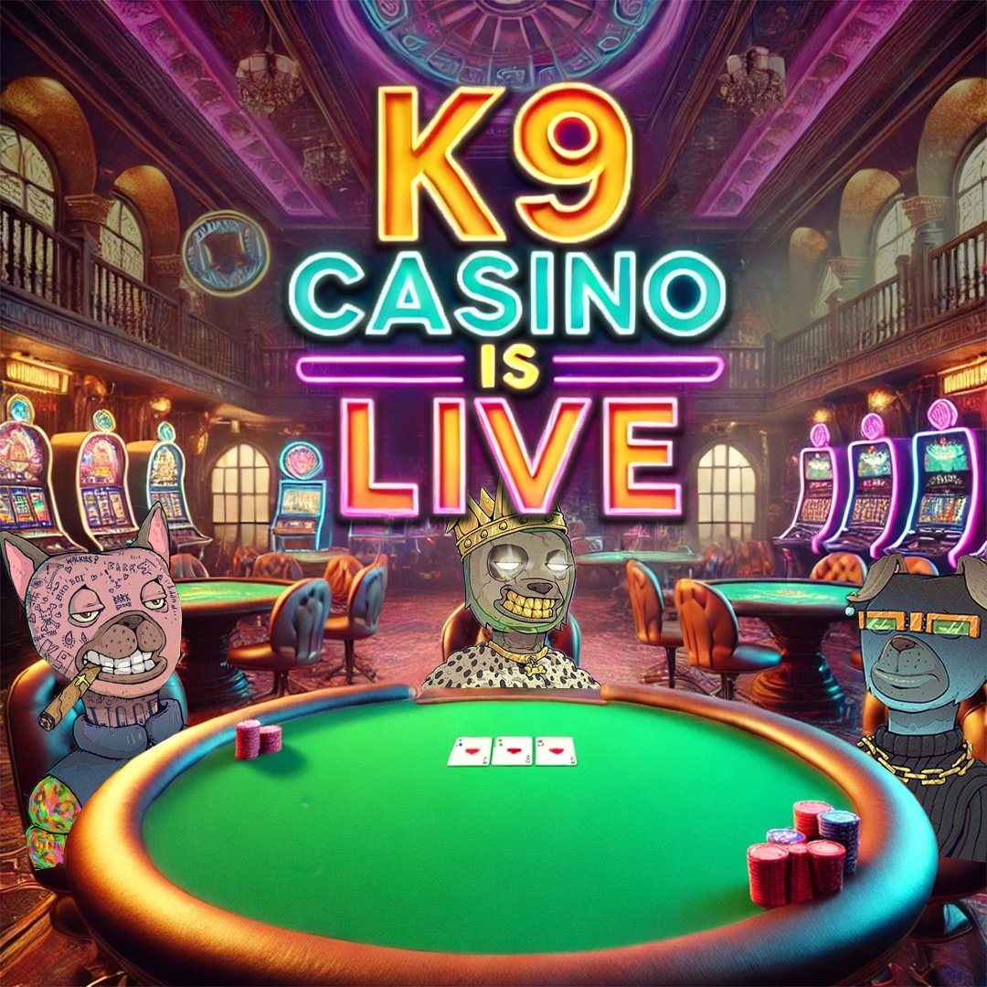K9 Casino is officially LIVE🎰

👉k9casino.io👈

 💸Rev Share back to K9S Holders 👀

Giving away $SOL and free bets to some people who Like. Rt and Comment screenshots playing on the site👇