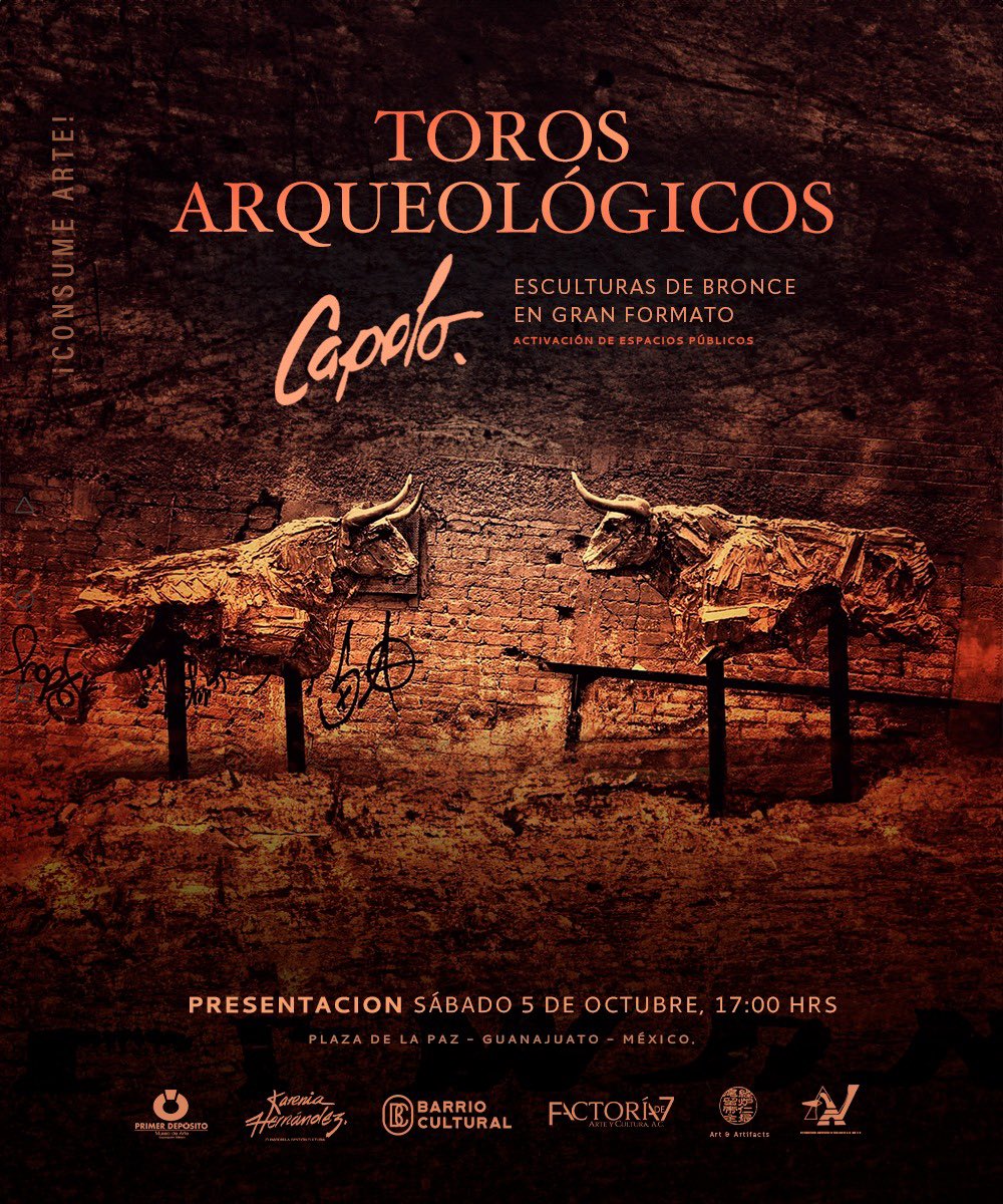 JuanHernandezS's tweet photo. Qué bendecidos somos en #Guanajuato! Gracias #Capelo por seguir ofreciendo tu arte (ahora “toros arqueológicos”) en las calles de nuestra ciudad!