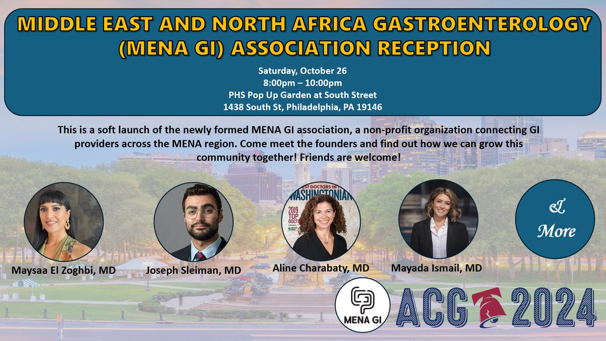 Clive Miranda, DO, MSc (@clivejmiranda) on Twitter photo 7/ Soft launch of <a href="/MENAGastro/">MENA Gastroenterology Association</a> 🌍
🔹Nonprofit connecting GI providers across MENA and helping med students and residents gain 🇺🇸 experience
🔹🇱🇧 🇪🇬 🇰🇼 🇯🇴 🇲🇦 🇸🇦 🇵🇸 🇸🇾 🇶🇦 🇴🇲 and many more represented
Sign up: shorturl.at/wH1x0 7/ Soft launch of <a href="/MENAGastro/">MENA Gastroenterology Association</a> 🌍
🔹Nonprofit connecting GI providers across MENA and helping med students and residents gain 🇺🇸 experience
🔹🇱🇧 🇪🇬 🇰🇼 🇯🇴 🇲🇦 🇸🇦 🇵🇸 🇸🇾 🇶🇦 🇴🇲 and many more represented
Sign up: shorturl.at/wH1x0