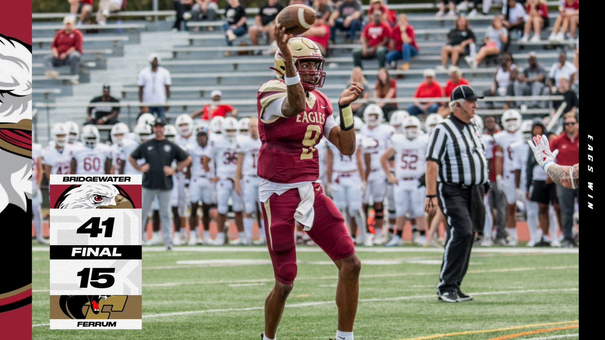 Bridgewater Eagles (@bcathletics) on Twitter photo RING. THAT. BELL. 🔔
Bateman's four total touchdowns pushes <a href="/BH2OFootball/">Bridgewater Football</a> past Ferrum in the ODAC Opener
#BleedCrimson #GoForGold
🔗 tinyurl.com/ys7o4oxu RING. THAT. BELL. 🔔
Bateman's four total touchdowns pushes <a href="/BH2OFootball/">Bridgewater Football</a> past Ferrum in the ODAC Opener
#BleedCrimson #GoForGold
🔗 tinyurl.com/ys7o4oxu