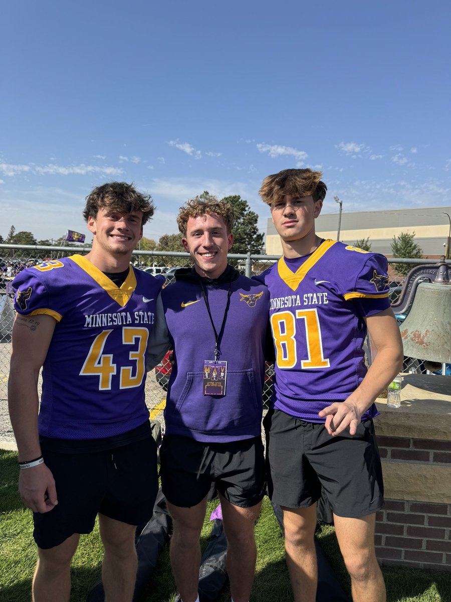 Amazing game day visit at <a href="/MinnStFootball/">Minnesota State Football</a> !!, huge shout to the staff and everyone for the hospitality. Thank you <a href="/CoachMPete/">M. Pete</a> for the invite! Cant wait to get back on campus.