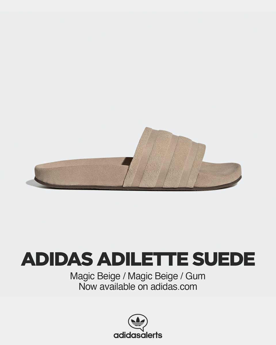 Now available on adidas US. adidas adilette Suede. ? https  display picture 2