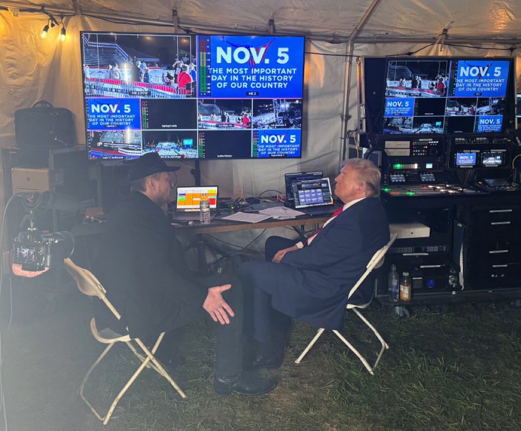 🔥🚨HAPPENING NOW: Elon Musk and Donald Trump are having a conversation after the rally in Butler PA behind the scenes.