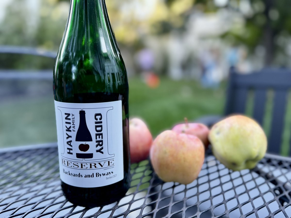 Picking this year’s apples with the neighbors, enjoying what <a href="/HaykinCider/">Haykin Family Cider</a> made out of our 2021 apples. Still great after a few years in the cellar.