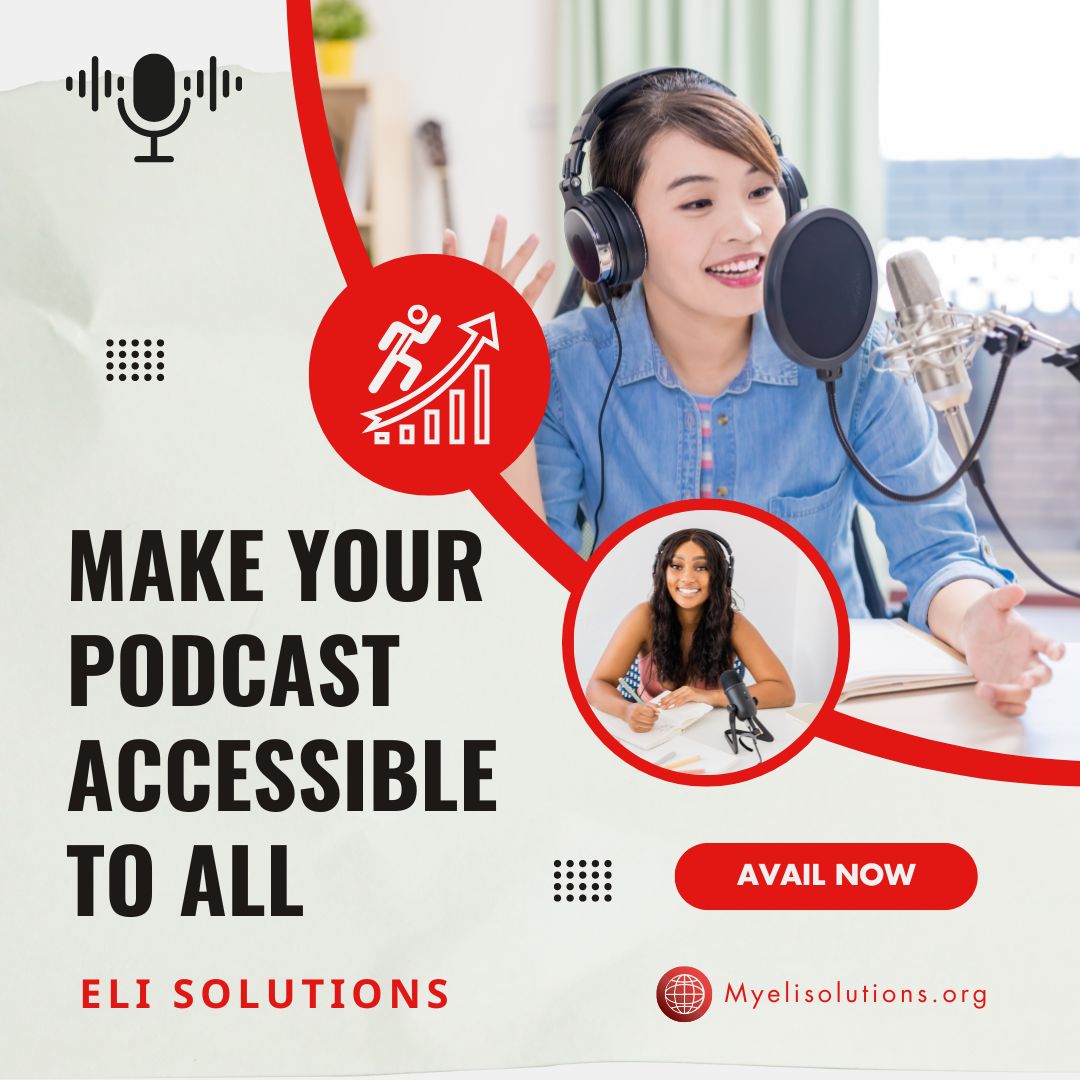 ✍️ Increase accessibility and improve SEO with transcriptions for every episode. ELI Solutions provides full transcription services, so your content reaches a broader audience. Let’s make your podcast more inclusive! 🌐
#PodcastTranscriptions #Accessibility #InclusivePodcasting