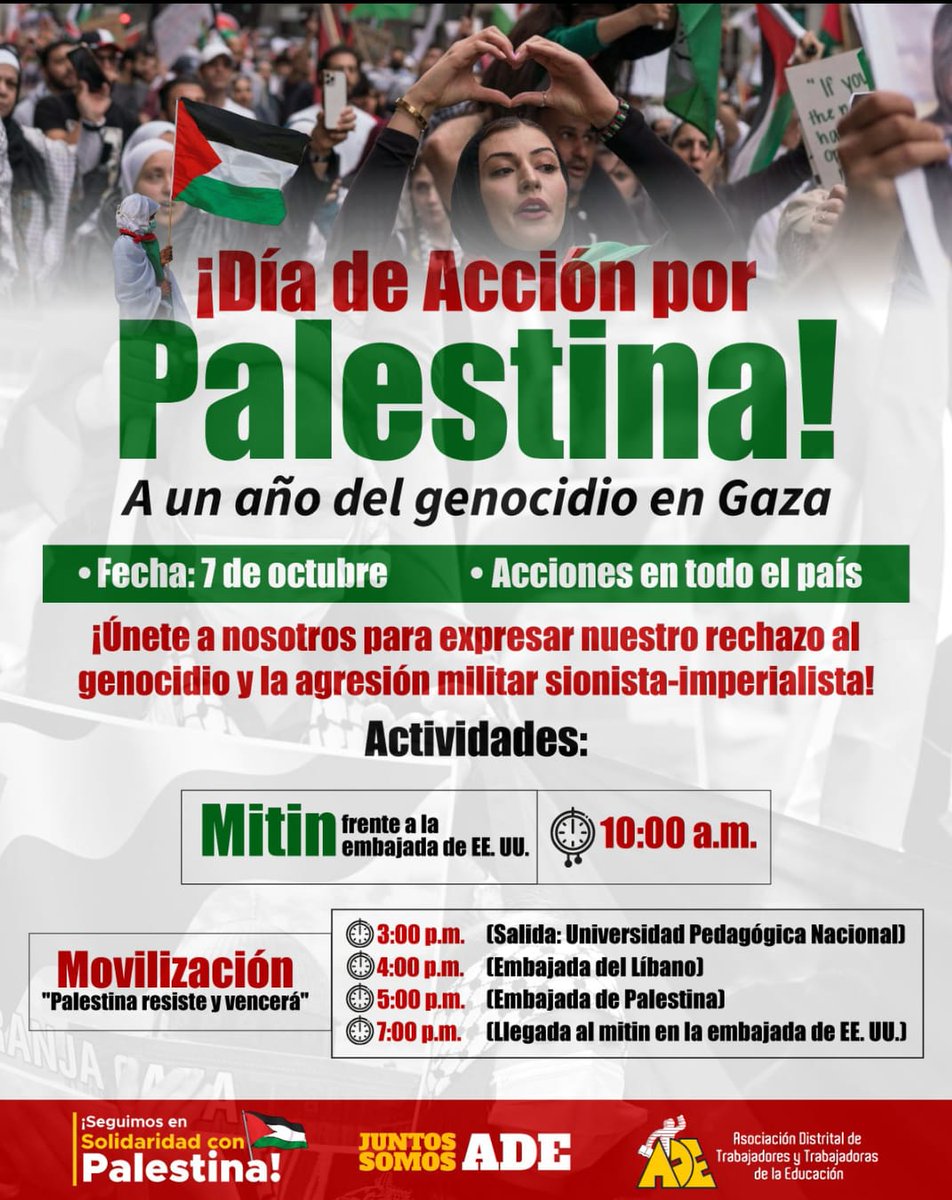 PelosNecioz's tweet photo. La Universidad Pedagógica Nacional siempre será un nichito de resistencia en medio del centro financiero de Bogotá, Colombia.
Lleven su voz, sus carteles, y sus banderas de Colombia y Palestina 🇵🇸
Si globalizan la ocupación, globalizamos la revolución🌱
#IntifadaGlobal 🍉 https://t.co/DvPXPPALIV