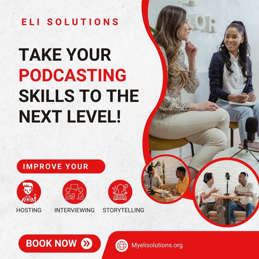 🎙️ Whether you’re a new host or a seasoned podcaster, we offer coaching to improve your hosting, interviewing, and storytelling skills. ELI Solutions helps you become a pro behind the mic! 🎧

#PodcastCoaching #ImproveYourPodcast #PodcastHost #ELISolutions #MasterYourPodcast
