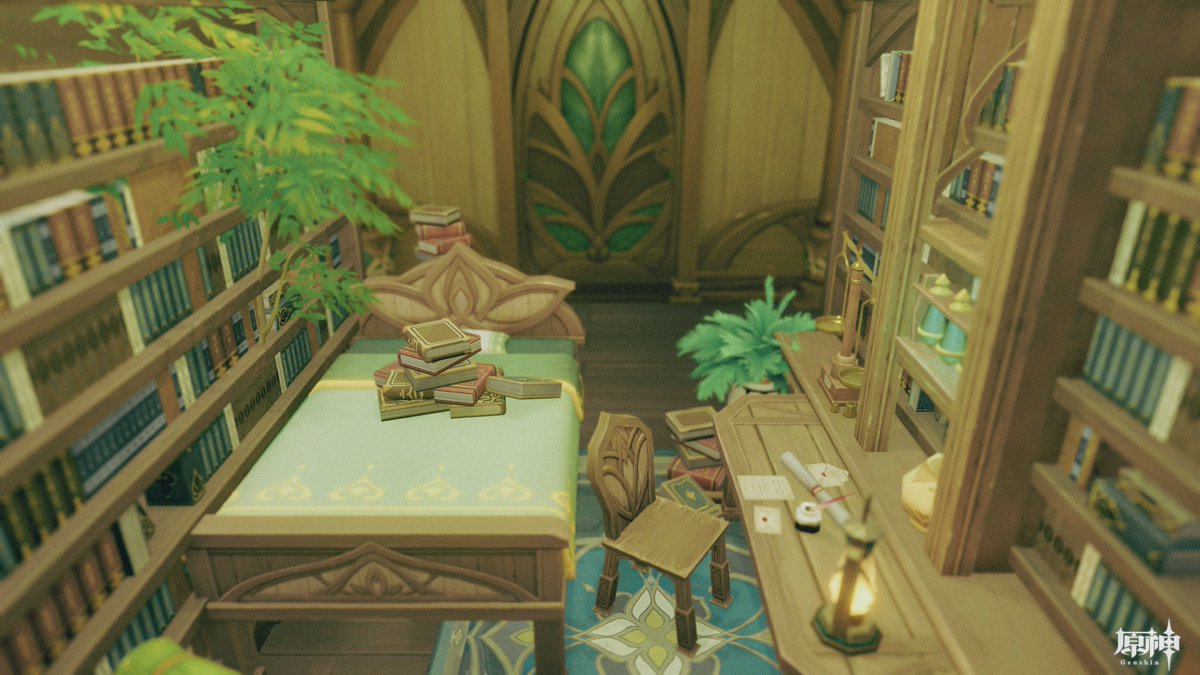 juna_grm's tweet photo. New Teapot ⟡.·

︎《  Ranger Chief's Room  》
   ~ レンジャー長の部屋 ~

ティナリくんモチーフのお部屋です🍃
YouTubeで作り方の解説をしています👩🏻‍💻
※浮かし技を使ってます。

#塵歌壺 #Sereniteapot #Genshin https://t.co/8Uf0WkwRPt
