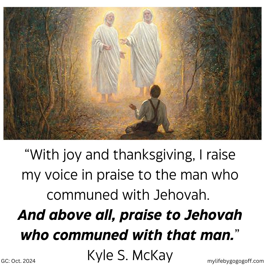 gogogoff0's tweet photo. “With joy and thanksgiving, I raise my voice in praise to the man who communed with Jehovah.  And above all, praise to Jehovah who communed with that man.” 
Kyle S. McKay
#FirstVision #JosephSmith #generalconference https://t.co/QjvtsFHnXq