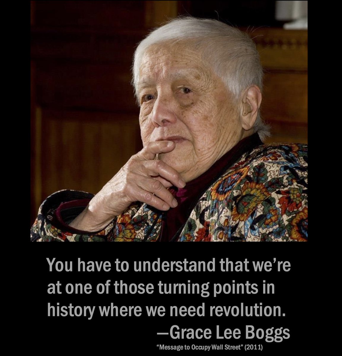 Nine years ago, Grace joined the ancestors on October 5, 2015 at the age of 100. Let us all honor Grace by recommitting our lives to revolution!