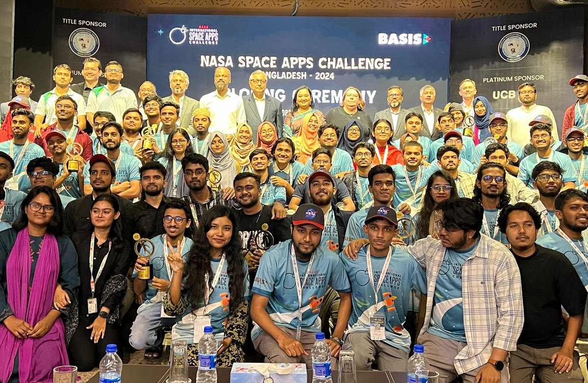 usembassydhaka's tweet image. The amazing young people of Bangladesh have been global champions of the NASA Space Apps Challenge four times in the last six years. Best of luck to the Bangladeshi young scientists performing on the global stage this year. Space unites us all!  🔭🪐   #NASAChallenge…