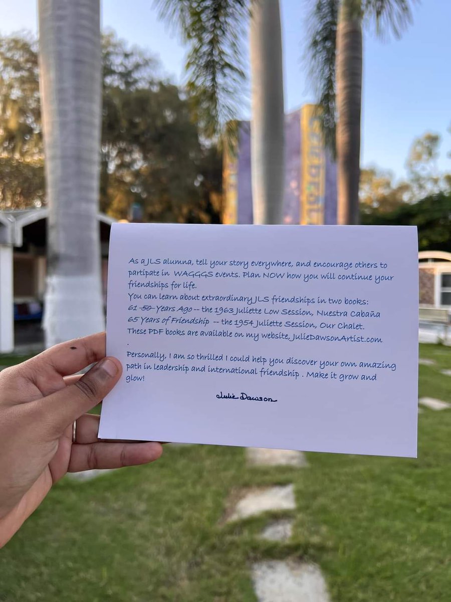 PUBangsarGGOC's tweet photo. Postcard from Julie Dawson, the donor who made #JLS2024 possible! #LeadForPeace @wagggsworld @WAGGGSAsiaPac @pputerimy https://t.co/tjc7k3CTQT