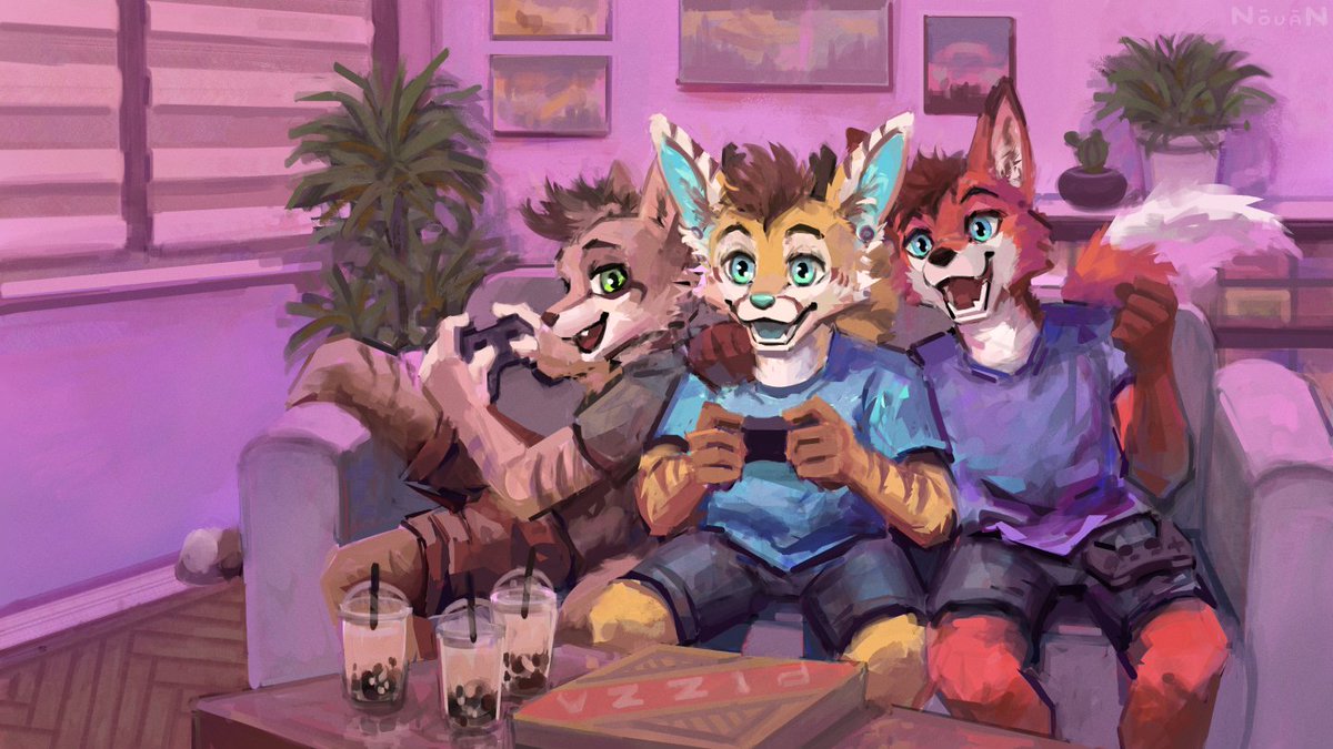 Gaming Session

Scene commission for <a href="/ThaneFennec/">Thane Fennec</a> 
Thank you very much :]