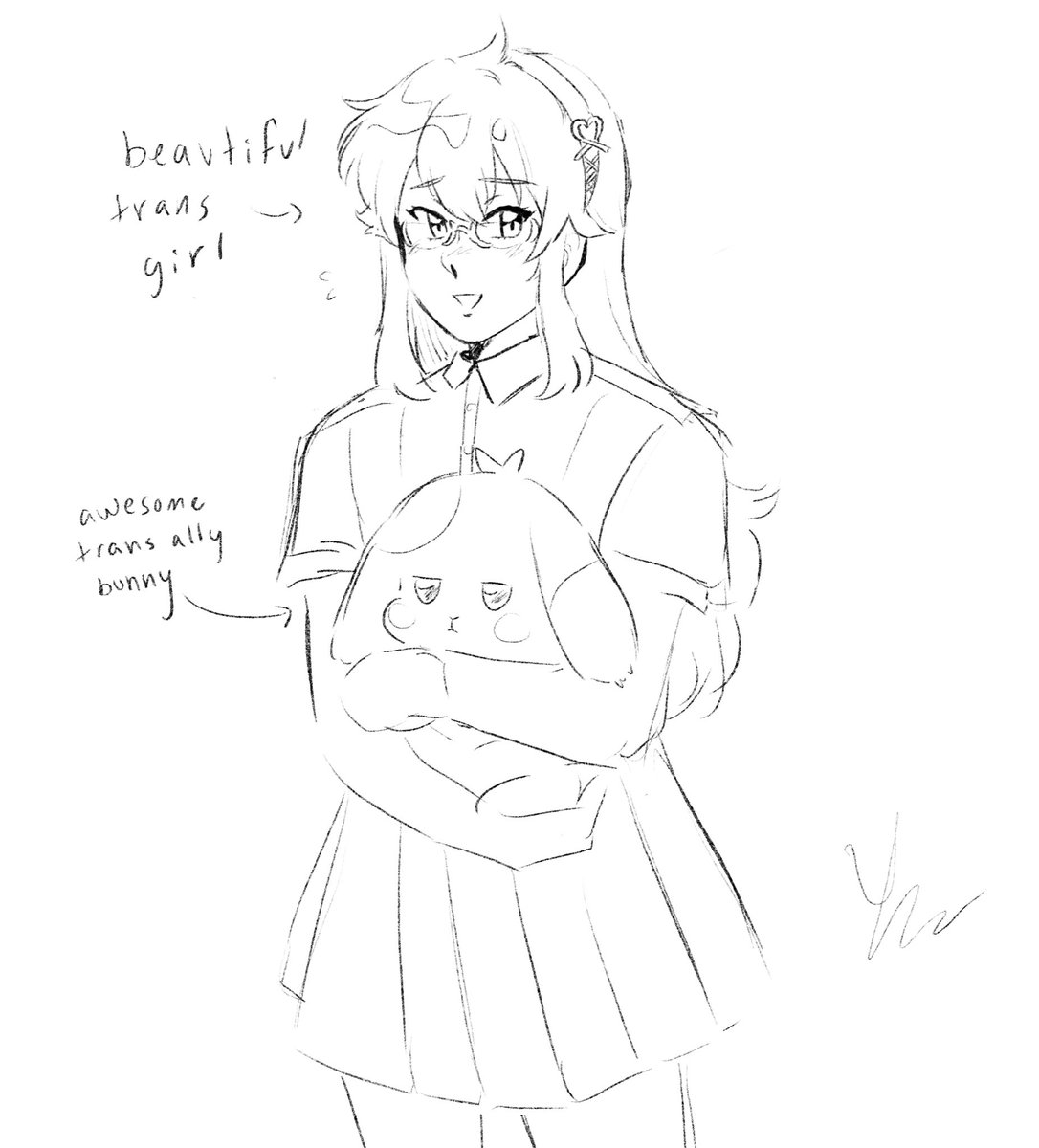got the sudden urge to doodle transfem satoru for no reason in particular #precure