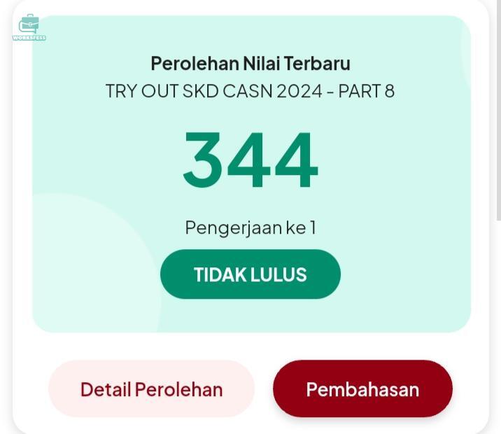 worksfess's tweet photo. Work! CW CPNS
Allahuakbar, 3 harian gk belajar karena burn out langsung nyoba TO pertama kali dan hasilnya cukup awikwok, blm kelar ngerjain TIU waktu habis 🥲 btw tips manage waktu dan tips ngerjain TWK dong orang baik 🙏 https://t.co/L5IT1HjHQ0